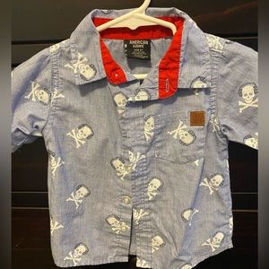 American Hawk 2t boys button down short sleeve